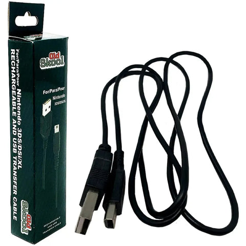 Nintendo 3DS & DSi - Rechargeable USB Transfer Charging Cable - Old Skool