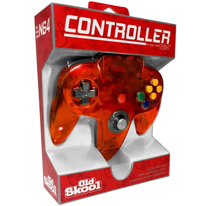 Nintendo 64 - Fire Orange Wired Controller (6' Cable) - Old Skool