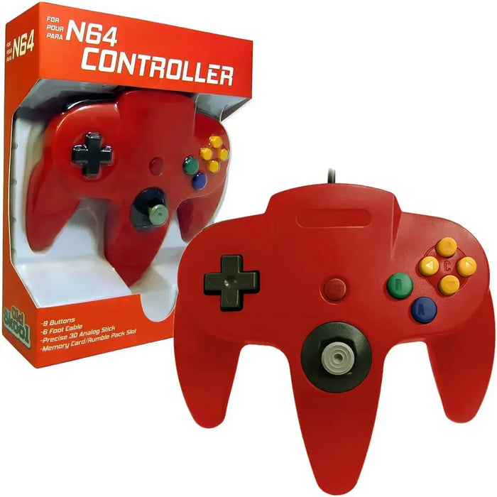 Nintendo 64 - Red Wired Controller - Old Skool