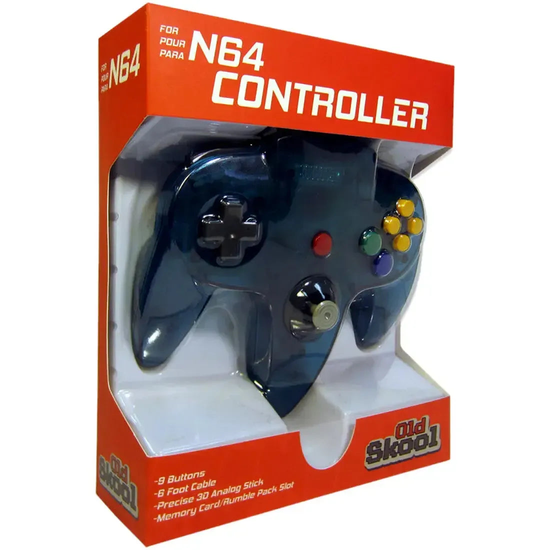 Nintendo 64: Turquoise Wired Controller (6' Cable) Old Skool — Poggers