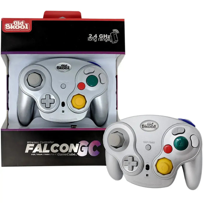 Nintendo Gamecube - Falcon GC Silver Wireless Controller - Old Skool