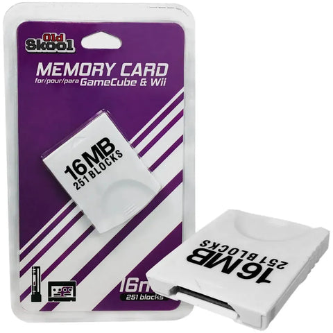 Nintendo Gamecube & Wii - White Memory Card (16MB, 251 Blocks) - Old Skool