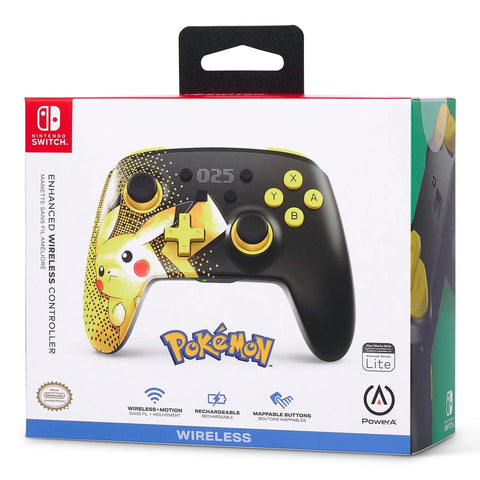 Nintendo Switch Controller (Pikachu 025 Version) - PowerA - Enhanced Wireless Controller