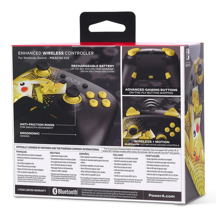 Nintendo Switch Controller (Pikachu 025 Version) - PowerA - Enhanced Wireless Controller