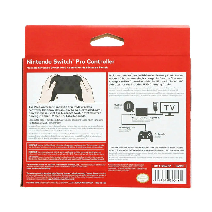 Nintendo Switch Pro Controller (Black) - Official Nintendo Branded Controller