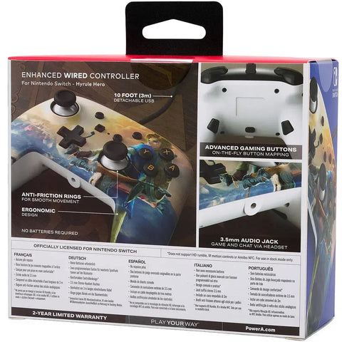 Nintendo Switch [The Legend of Zelda: Breath of the Wild] - Hyrule Hero Enhanced Wired Controller - PowerA