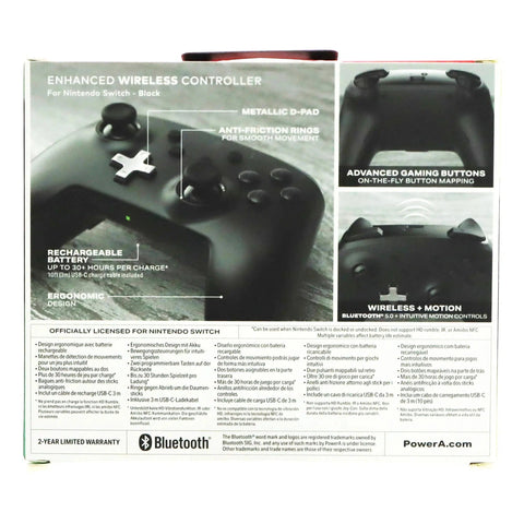 Nintendo Switch Wireless Controller (Black) - PowerA - Enhanced Edition