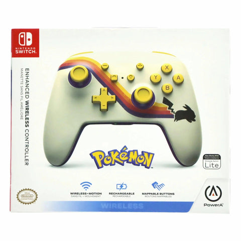 Nintendo Switch Wireless Controller (Retro Pikachu Version) - PowerA - Enhanced Edition