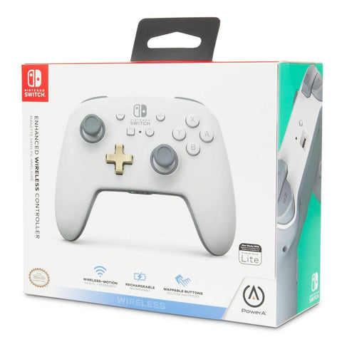 Nintendo Switch Wireless Controller (White) - PowerA - Enhanced Edition
