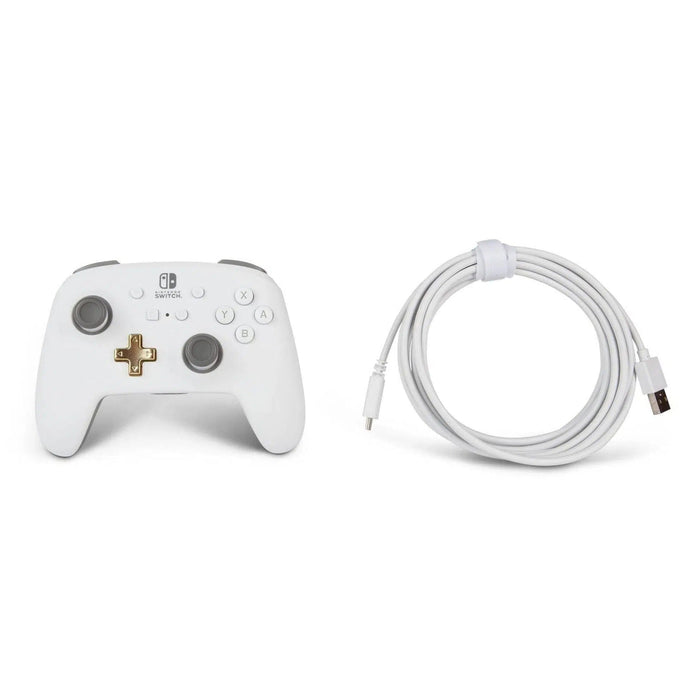 Nintendo Switch Wireless Controller (White) - PowerA - Enhanced Edition