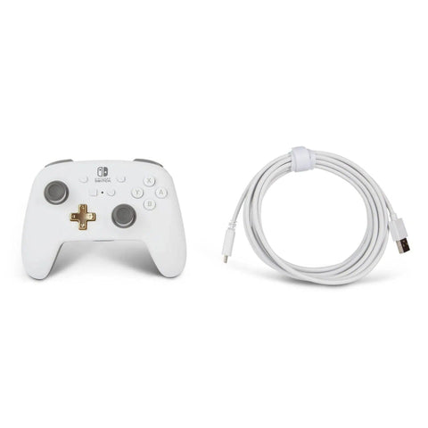 Nintendo Switch Wireless Controller (White) - PowerA - Enhanced Edition