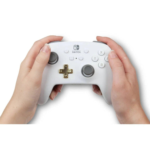 Nintendo Switch Wireless Controller (White) - PowerA - Enhanced Edition