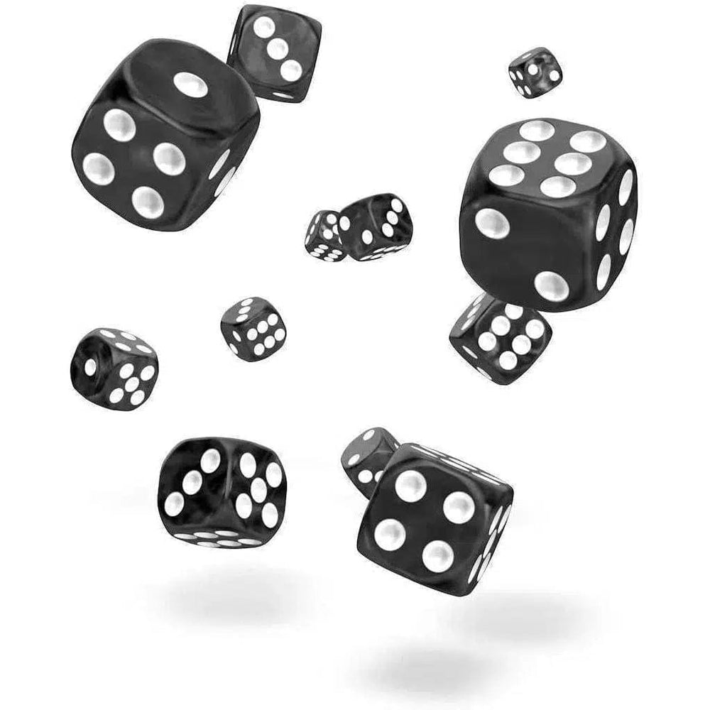 Oakie Doakie Dice - Marble Black D6 Dice (12mm)