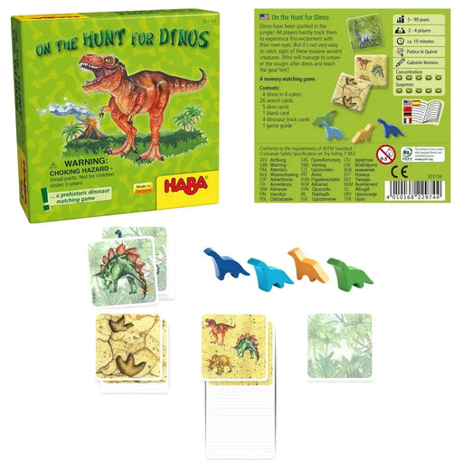 On the Hunt for Dinos - Dinosaur Memory Matching Game for Children (2-4 Players, Ages 5+) - HABA