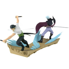 One Piece - Defeated Roronoa Zoro vs. Dracule Mihawk Figure (4.3") - Bandai Spirits [Banpresto] - Senkozekkei Series