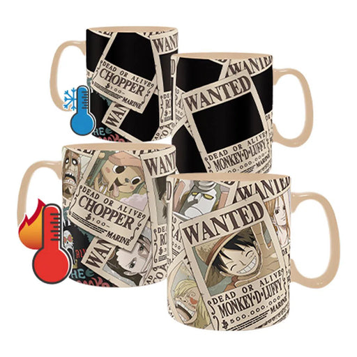 One Piece - Luffy Wanted Poster Heat-Change Mug and Coaster Set (16 oz.) - ABYstyle