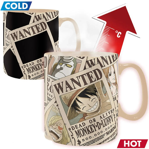One Piece - Luffy Wanted Poster Magic Heat-Change Mug (Ceramic, 16 oz.) - ABYstyle