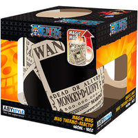 One Piece - Luffy Wanted Poster Magic Heat-Change Mug (Ceramic, 16 oz.) - ABYstyle