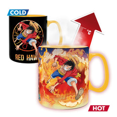 One Piece - Luffy and Sabo "Red Hawk" Heat-Change Mug and Coaster Gift Set (16 oz.) - ABYstyle