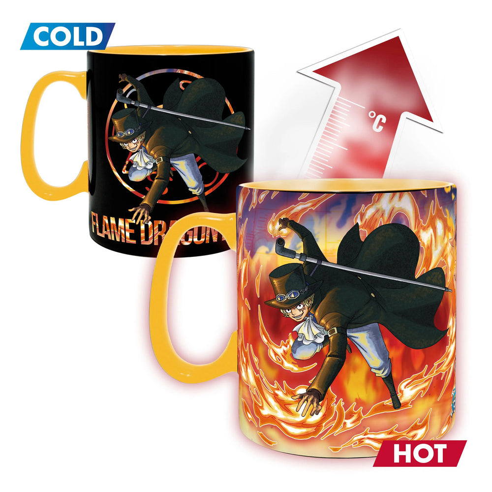 One Piece - Luffy and Sabo "Red Hawk" Heat-Change Mug and Coaster Gift Set (16 oz.) - ABYstyle