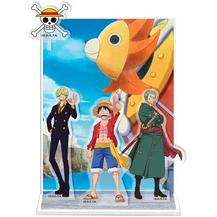 One Piece - Monkey D. Luffy, Roronoa Zoro & Sanji Standee Figure (4.5" Acrylic) - ABYstyle - Acryl Series