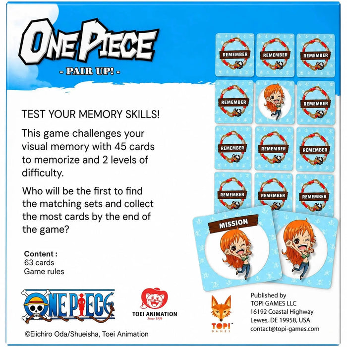 One Piece - Remember Challenge Memory Card Game for Family, and Friends (2-8 Players, Ages 6+) - Topi Games