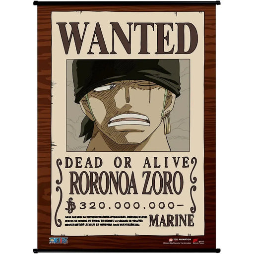One Piece - Roronoa Zoro Bounty Wanted Poster Wall Scroll Poster (33"x44") - Great Eastern Entertainment