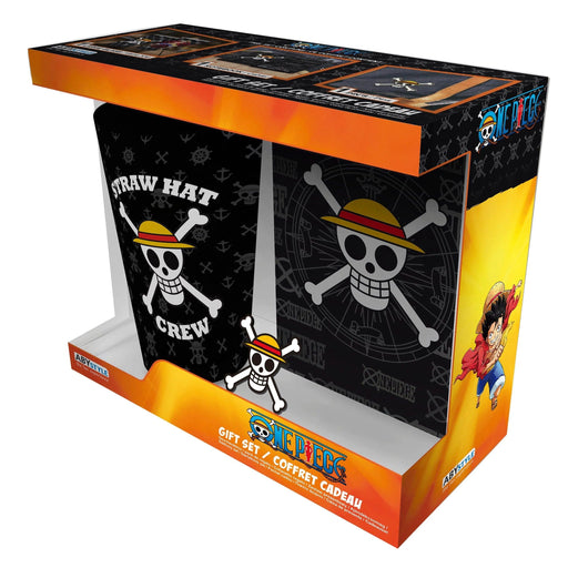 One Piece - Straw Hat Pirates 3-Piece Gift Set - ABYstyle - Drinking Glass, Pin Badge, Notebook