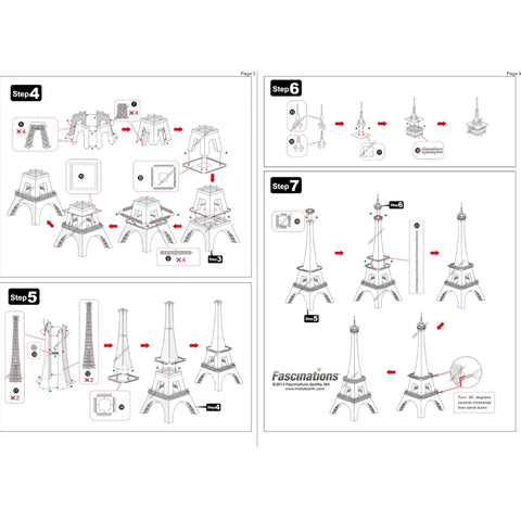 Paris - Eiffel Tower Building 3D Figure Model Kit (Steel, Moderate Difficulty) - Fascinations - Metal Earth Premium Series - (2024) - Image 8