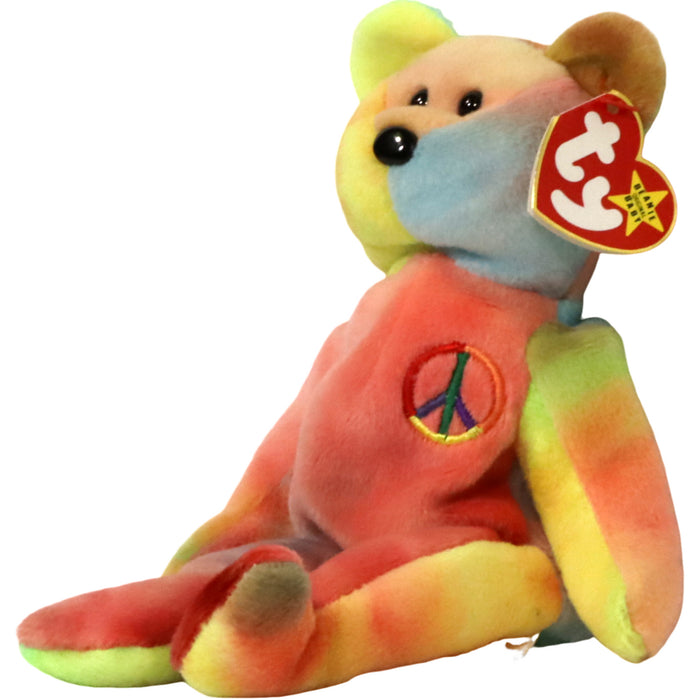 Peace the Bear Plush (8.5") - Ty - Original Beanie Babies Series - (1997)