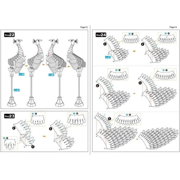 Peacock Figure Model Kit (Steel, Moderate Difficulty) - Fascinations - Metal Earth Premium Series