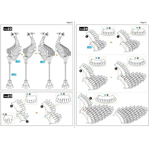 Peacock Figure Model Kit (Steel, Moderate Difficulty) - Fascinations - Metal Earth Premium Series