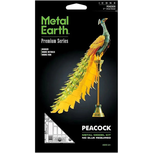 Peacock Figure Model Kit (Steel, Moderate Difficulty) - Fascinations - Metal Earth Premium Series