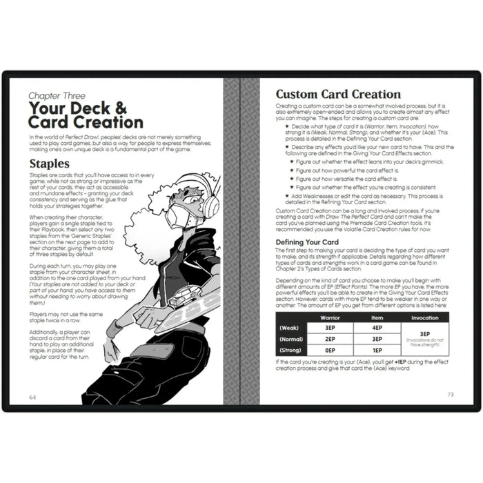 Perfect Draw! - Tabletop RPG Rulebook (6" x 9", 215 Pages) - Japanime Games