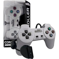 PlayStation 1 - Gray Wired Controller - Old Skool- Image 2