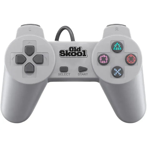 PlayStation 1 - Gray Wired Controller - Old Skool