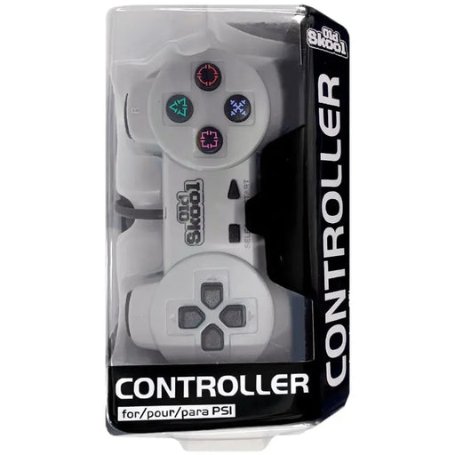 PlayStation 1 - Gray Wired Controller - Old Skool