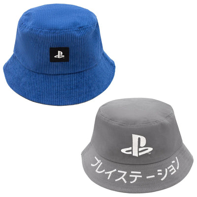 PlayStation - Console Logo Bucket Hats (Blue & Gray, 2-Pack) - Culturefly