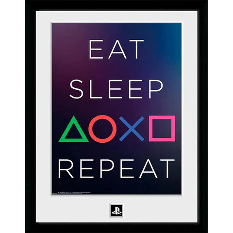 PlayStation - Eat Sleep Play Repeat Framed Print (12