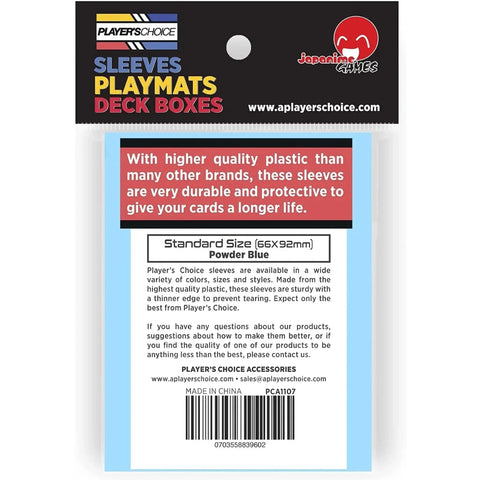 Player's Choice - Premium Standard Sleeves - Powder Blue (60 Sleeves) - Image 2