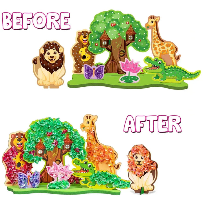 Poke N Create: Jungle Animal Kingdom - Mess Free DIY Activity Craft Kit - Smartivity