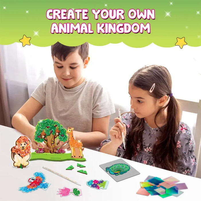 Poke N Create: Jungle Animal Kingdom - Mess Free DIY Activity Craft Kit - Smartivity