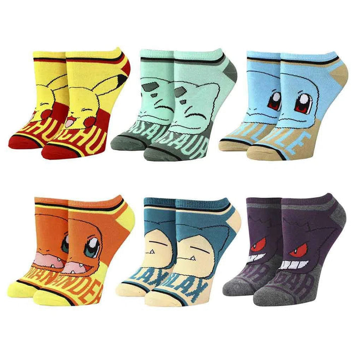 Pokémon - Character Names Ankle Socks (6 Pairs) - Bioworld
