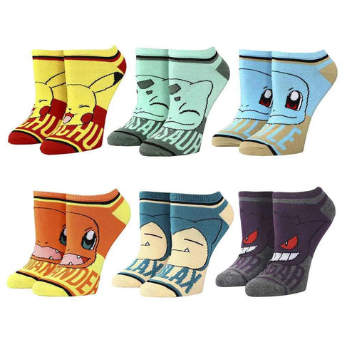 Pokémon - Character Names Ankle Socks (6 Pairs) - Bioworld