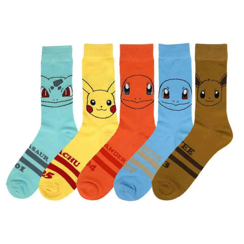 Pokémon - Characters Crew Socks (5 Pairs) - Bioworld