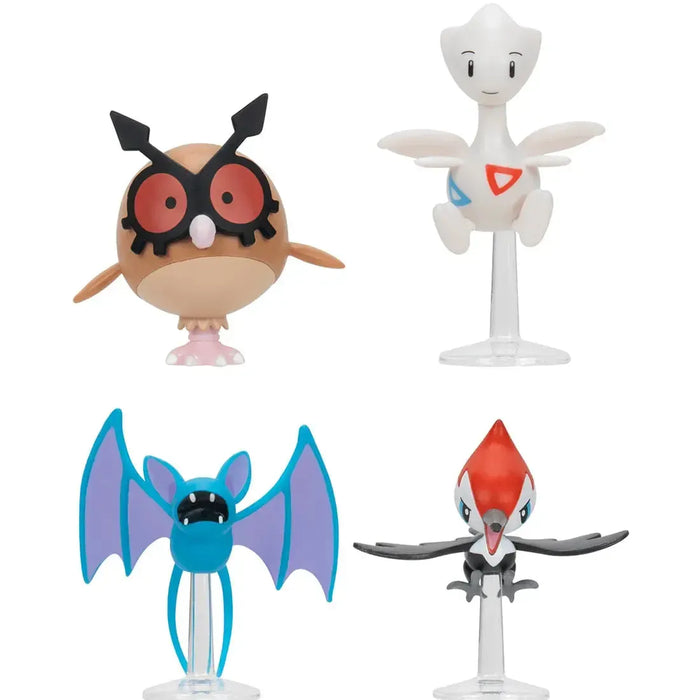 Pokémon - Flying-type Battle Pack Figure Set (Togetic, Pikipek, Zubat & Hoothoot) - Jazwares - Battle Ready Series