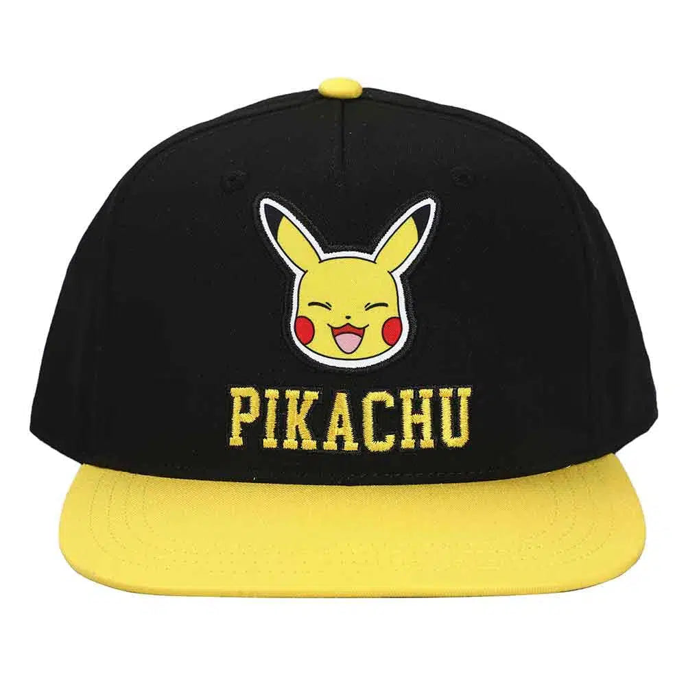 Pokémon - Pikachu Snapback Hat (Yellow / Black, Twill, Flat Bill) - Bioworld