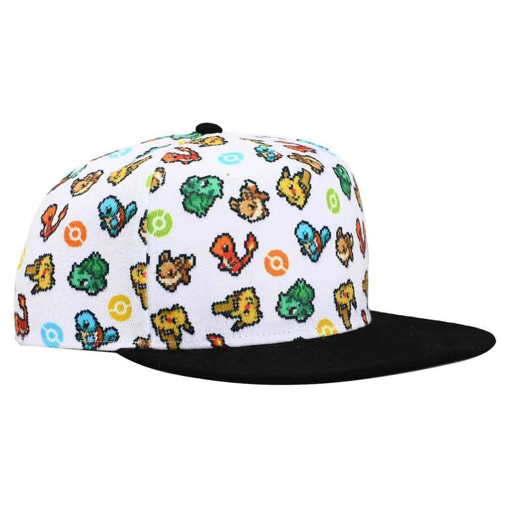 Pokémon - Pixel Characters Snapback Hat (Flat Bill) - Bioworld