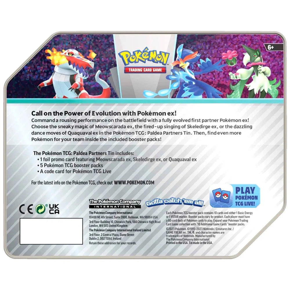 Pokémon TCG [Paldea Partners] - Quaquaval ex Tin - The Pokémon Company International