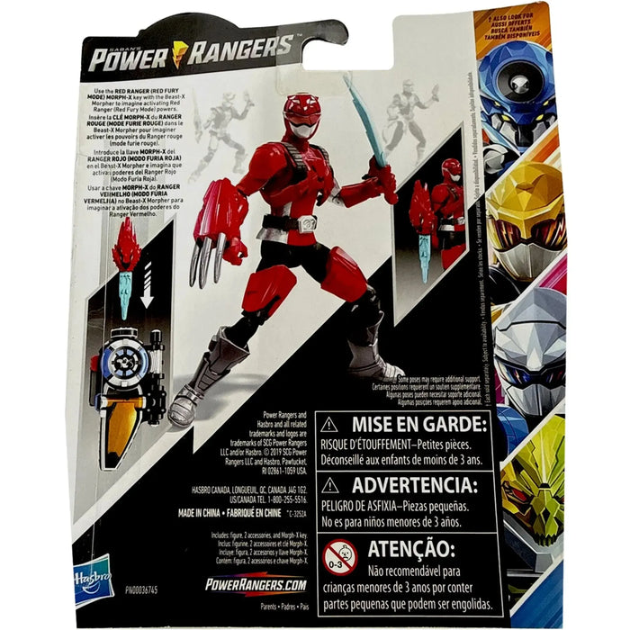 Power Rangers Beast Morphers - Red Ranger Figure (6") - Hasbro - Red Fury Mode